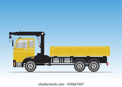 Side view of  Crane  truck Vector Illustration
