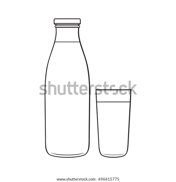 Download Side View Drawing Bottle Glass Liquid Stock Vector Royalty Free 696615775 Yellowimages Mockups