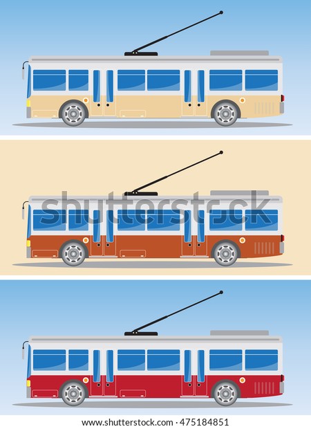 Side view of Electric bus or Trolley bus\
Vector Illustration