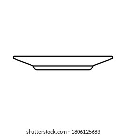 Side view of an empty plate line art vector
