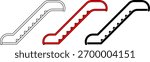 side view Escalator icon set