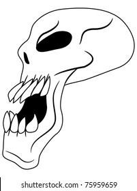 Side View of an Evil Skull