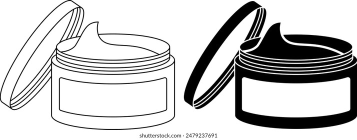 conjunto de iconos de crema facial de vista lateral