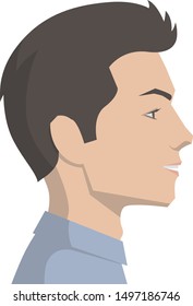 Side view of a face of a handsome man vector illustration