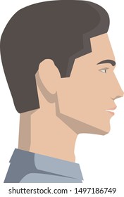 Side view of a face of a handsome man vector illustration