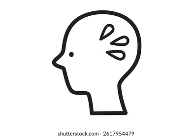 Side view face icons: various emotions