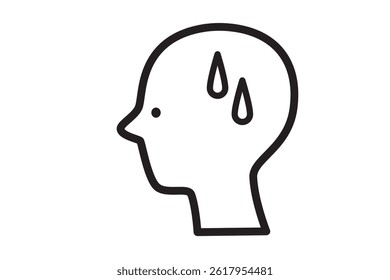 Side view face icons: various emotions