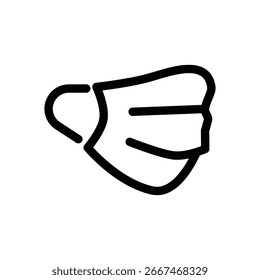 side view face mask outline icon vector design good for web or mobile app