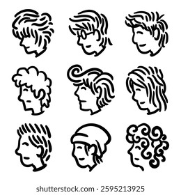 Side view face simple illustration