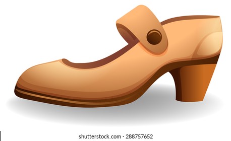 Side view of a female shoe on a white background