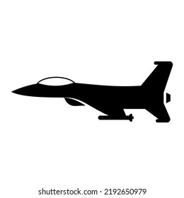 Side view Fighter Jet icon. Plane or Air force vector illustration