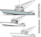 Side view fishing boat vector for t-shirt