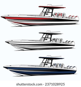 Side view fishing boat vector