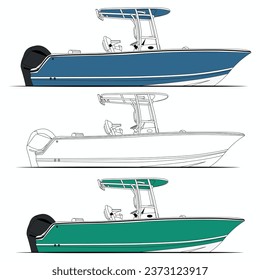 Seitenansicht Fischerboot Vektorgrafik T-Shirt und bedruckbar auf verschiedenen Materialien.