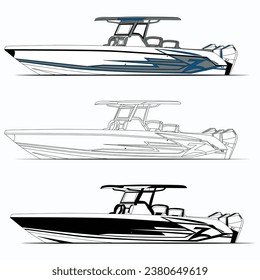 Seitenansicht Fischerboot Vektor