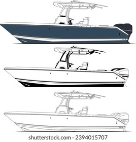 Side view fishing boat vector for t-shirt