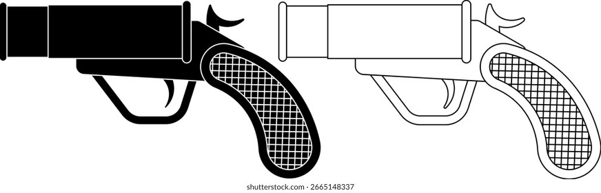 Seitenansicht Fackelpistole Symbol Set