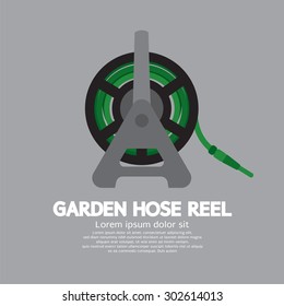 Side View Of Garden Hose Reel Vector Illustration