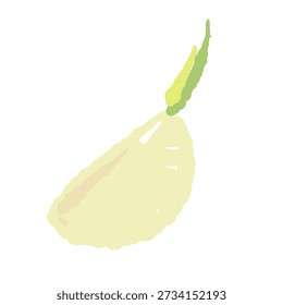 Seitenansicht von Knoblauchzehe mit Sprout