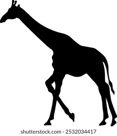 Side view of a giraffe silhouette illustration