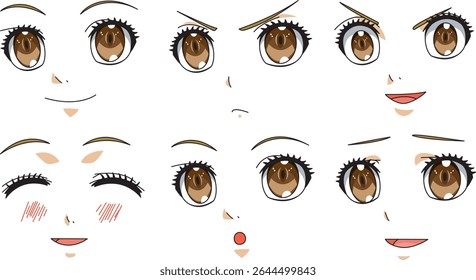Side View Girl Facial Expression Character Design
