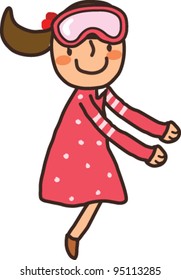 side view of girl sitting