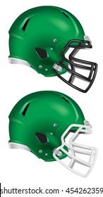 Side view of green football helmet vector isolated on white