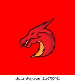 side view head dragon abstract logo design vector graphic symbol icon illustration creative idea