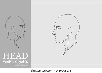 Side view of the head, vector Sketches. This design can use on a shirt also other platform.