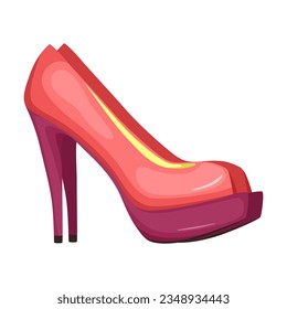 Side view of high heel shoes vector. Cartoon drawing of shoes for women isolated on white background. Footwear, fashion concept