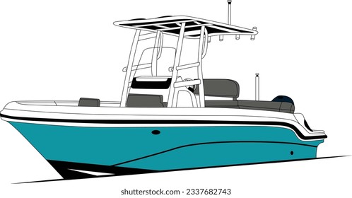 side view high quality fishing boat vector and illustration