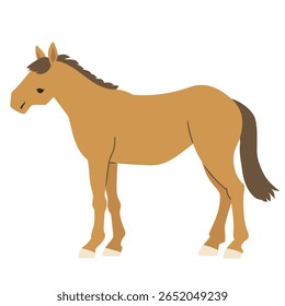 Vista lateral Ilustração de cavalo (estilo liso)
