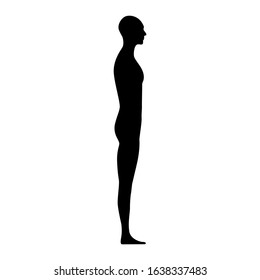 Side view human body silhouette of an adult male.