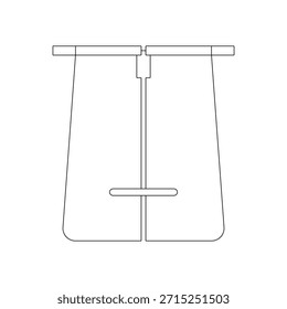 Die Seitenansicht zeigt einen minimalistischen Hocker mit einem flachen Sitz, der von leicht verjüngten Beinen getragen wird, und einer zentralen vertikalen Struktur mit einer horizontalen Fußstütze. Dieser Winkel zeigt deutlich die Sitzhöhe des Hockers, die Beinverhältnisse und die integrierte Fußstütze, was Stabilität und ergonomischen Komfort unterstreicht. Die klare Kontur und die ausgewogene Geometrie spiegeln ein modernes Sitzdesign wider
