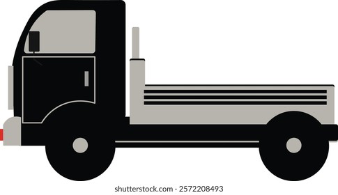Side View Illustration of a Delivery Truck