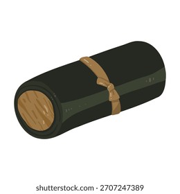 side view illustration of rolled kelp