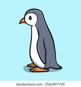 Side view illustration of a standing penguin