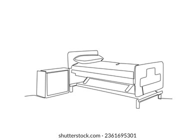 Side view of an intensive room. Intensive care unit one-line drawing