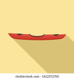 Side view kayak icon. Flat illustration of side view kayak vector icon for web design
