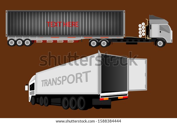 side view of a large truck and there is space\
for messages