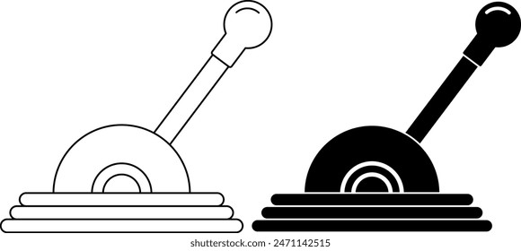 side view lever icon set