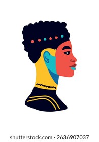 side view line art of an african american man