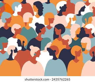 side view male and female characters of various nationalities.