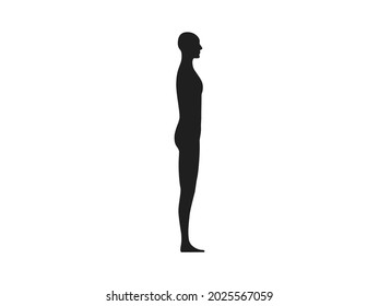 Side view of a male human body silhouette