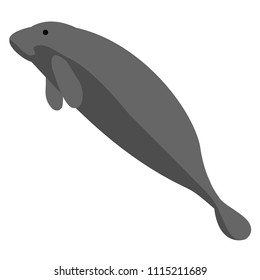 side view manatee vector, manatee illustration
