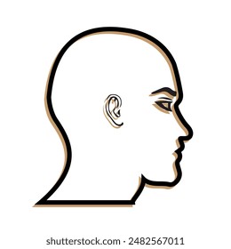 vista lateral de la cara de un hombre. iconos y logotipos. estilo de diseño de contorno. adecuado para perfiles, modelos, informes, etc. Plantilla de diseño de Vector