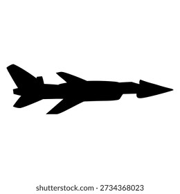 side view of a modern combat aircraft flying at high speed design