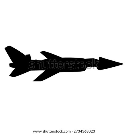 side view of a modern combat aircraft flying at high speed design
