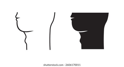 side view neck icon set