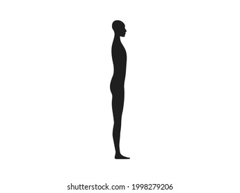Side view of a neutral gender human body silhouette